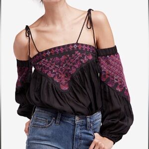 Free People Vacay Vibin Cold Shoulder Top